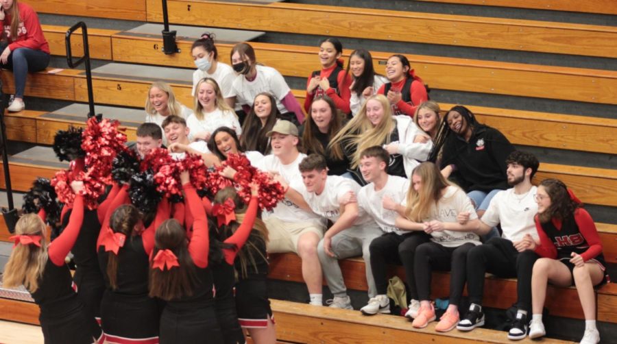 Despite the loss from the basketball game Friday night, the student section still has some tough school spirit. A small ride on the Berry Coaster takes place in the Berry Bowl during the second half of the game.
