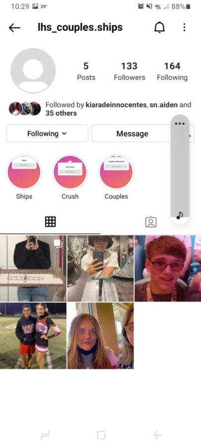 The LHS_couples.ships Instagram page allows students to submit their crushes or submit couples. 