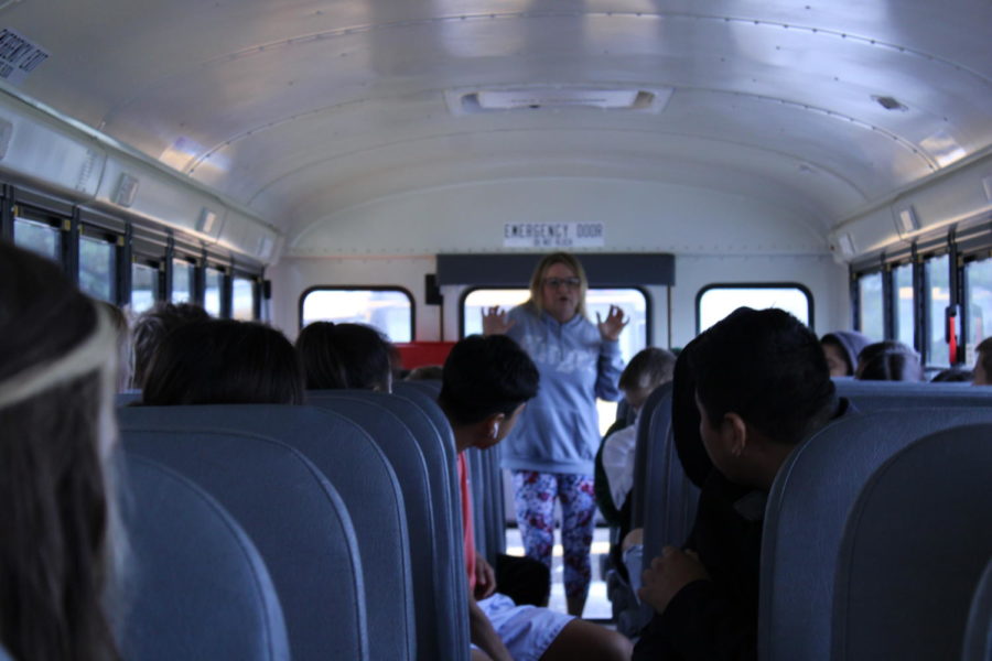 As the students patiently wait for directions from Bus Driver Anita Elpers. Elpers talks about the importance of having rules on a bus, what students will need to do if there is ever an accident.