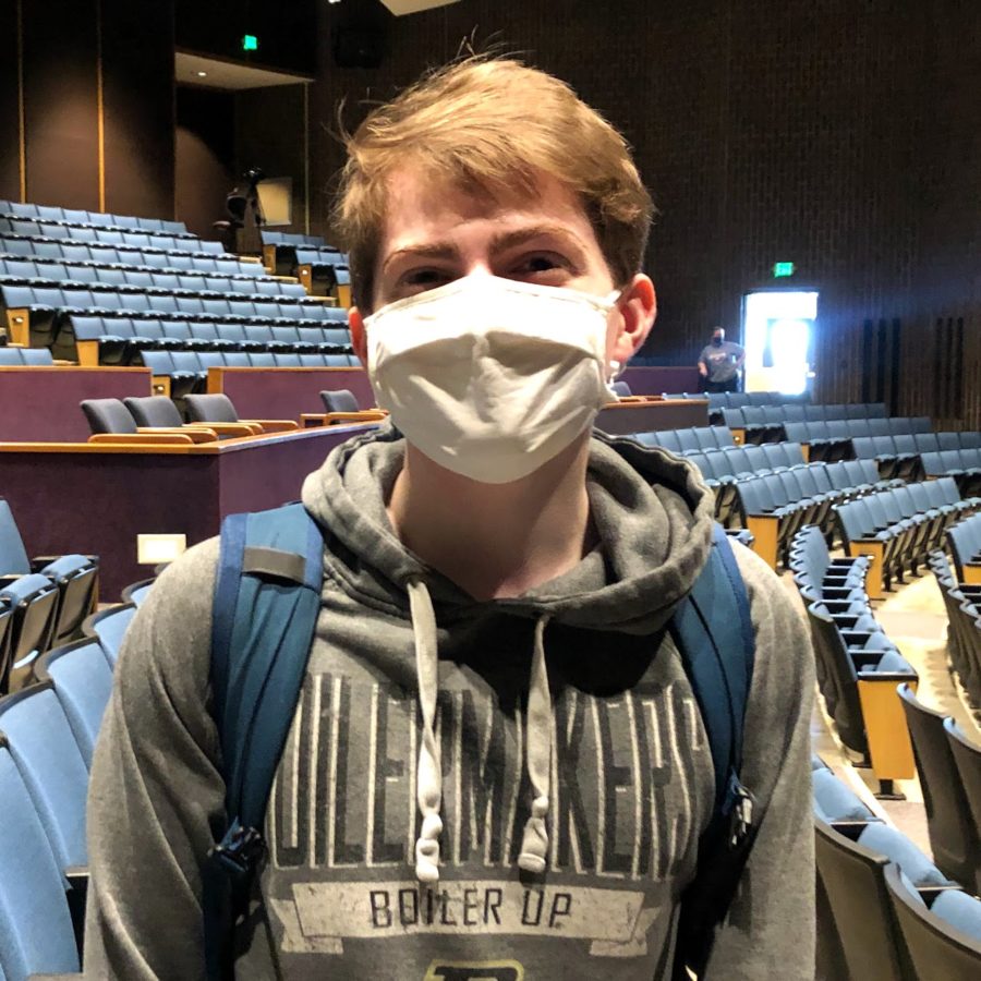 Senior Evan Gay faced opposition from community members when he expressed his reasoning for keeping masks in schools.

