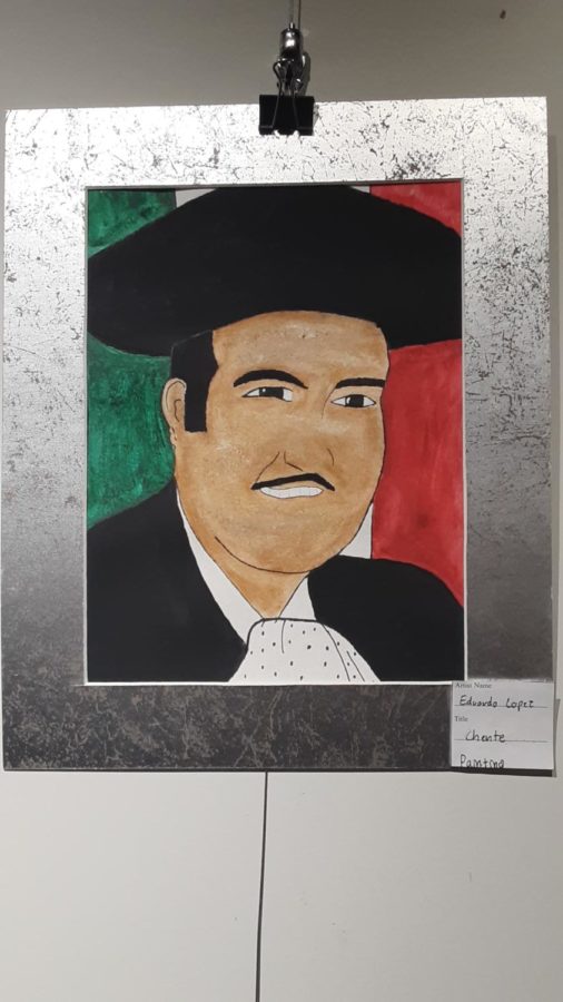 A drawing of Vicente Fernandez, a famous singer in Hispanic Culture.