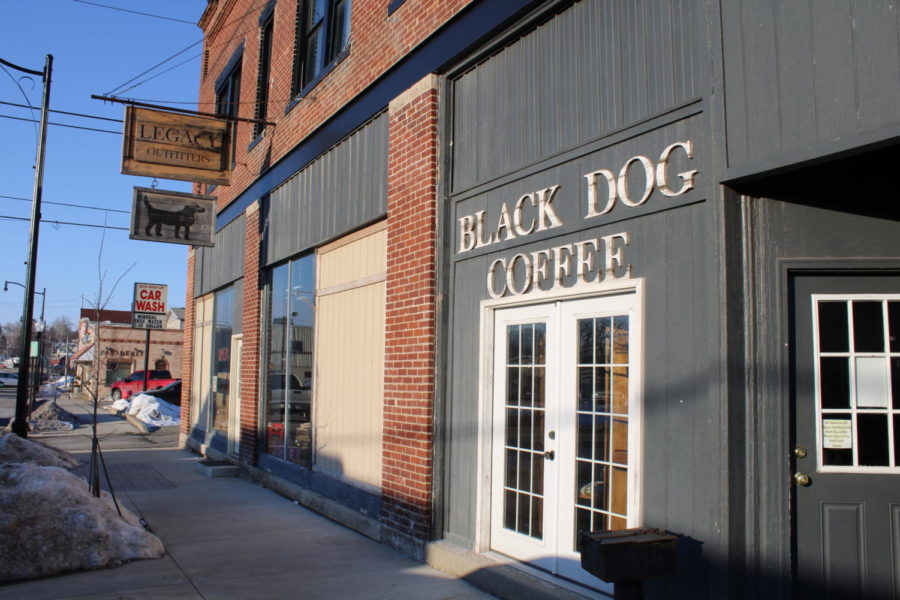 The outside of Black Dog Coffee and Legacy Outfitters. Customers can purchase locally made crafts, furniture, art, and other times at Legacy Outfitters. 