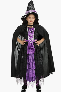 Also available on Amazon is the witch costume, which was voted by Tiny Beans to be the most popular costume for kids