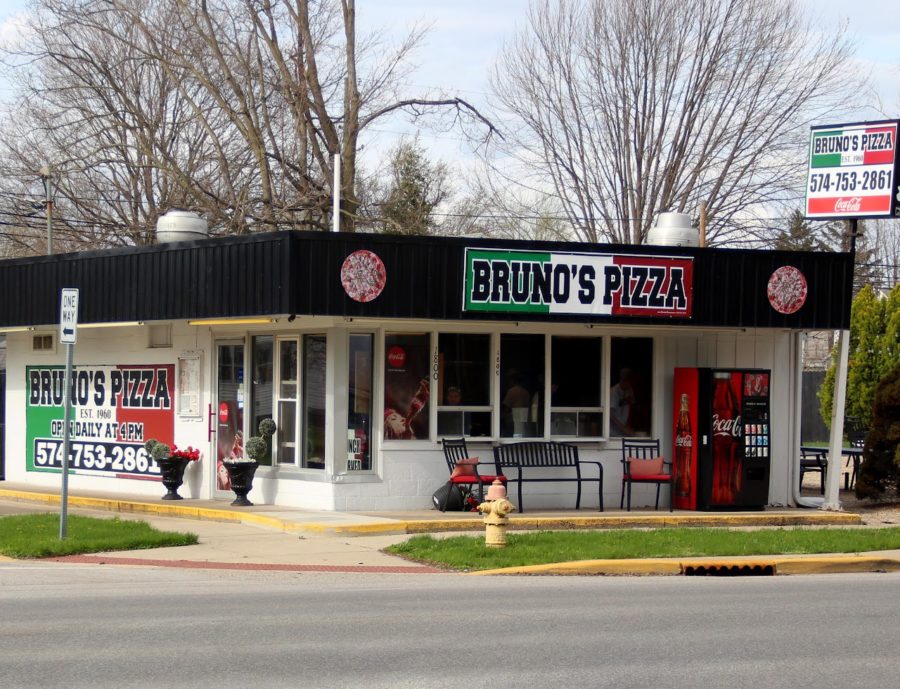 Brunos Pizza was established in 1960. It serves a variety of different pizzas. The family that owns it has passed it down for 3 generations, and the recipe hasnt changed at all!