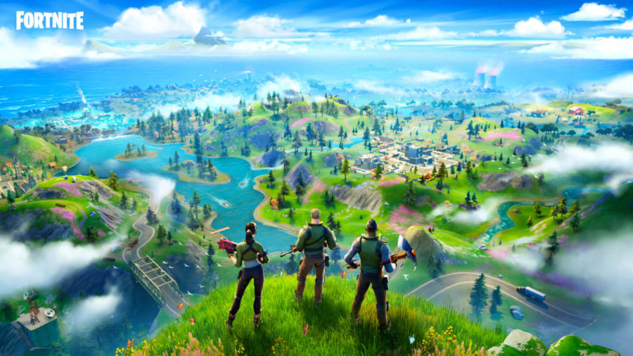 When getting into Fortnite this is what the player sees. Its the loading screen where players can see the whole map.
