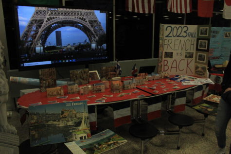 During 8th grade orientation, a display was set up to advertise the return of French class and French Club.