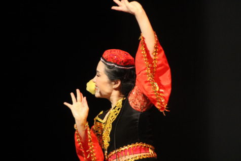 The Purdue Chinese Performing Arts Troupe was a special guest at the Lunar New Year celebration. One of their dances, called “Sending You A Rose” portrays the love story of three Uygher girls.
