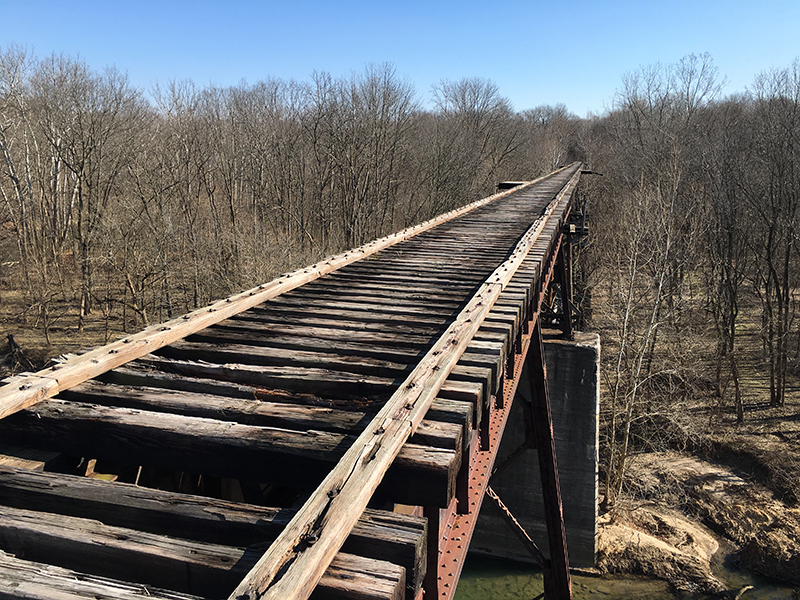 Abigail Williams and Liberty German were found on Feb. 17, 2017, 0.5 miles away from the Monon High Bridge. This image depicts the bridge that continues to serve as a memorial of the 5-year-long case. 