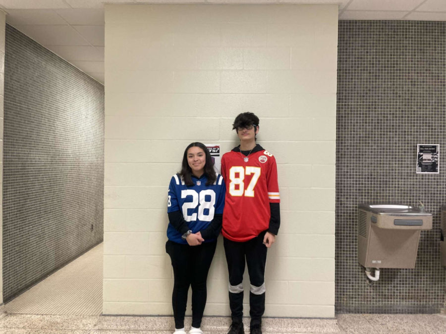 Thursday was Jersey Day. Freshmen Kylah Eastham and Caden Hendrix were two to show up in their football gear.