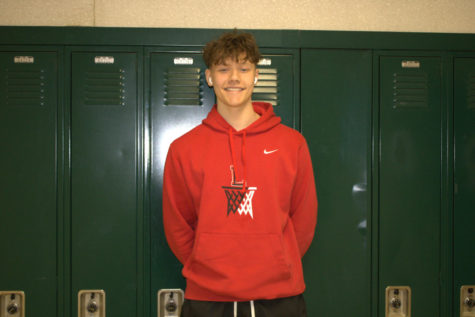 Basketball player junior Jacob Taylor was voted by staff and students for the February Athlete of the Month.