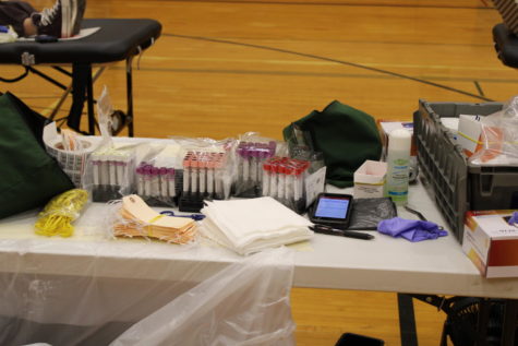 In order for the Red Cross blood drive to be able to happen the right equipment is needed. This includes gloves, glass vials, masks and no cuts on your skin. The nurses are also in long sleeve shirts so none of the blood gets on them.     