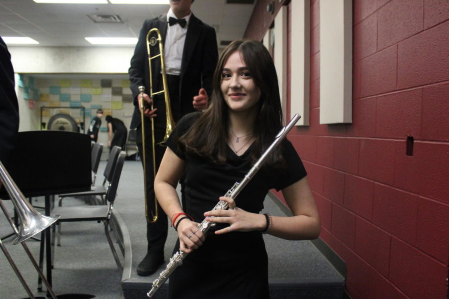Olivia Ramirez after the preview concert on April 12 for the ISSMA Band Competition.