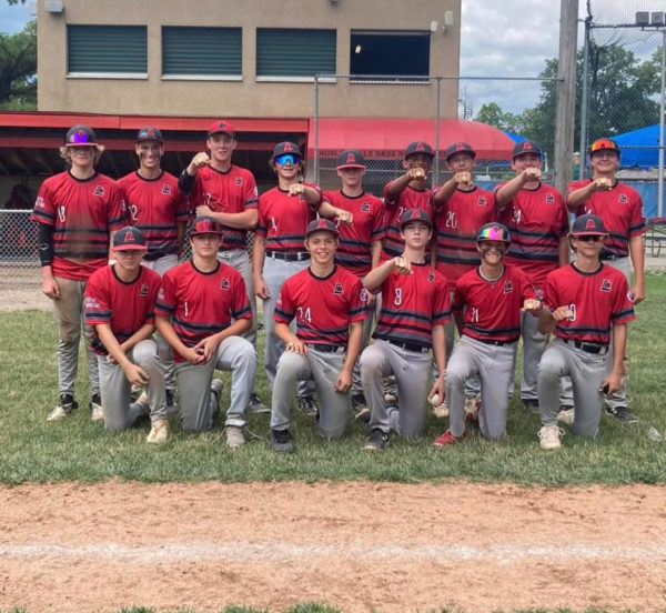 The Logansport Lookouts celebrate after winning the Firecracker Classic in Noblesville.