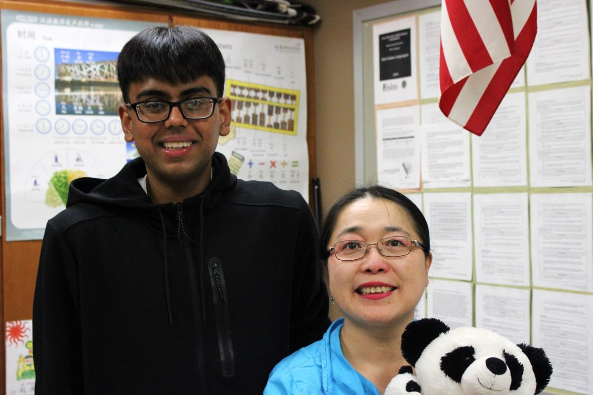 Chinese teacher, Chunmei Guan sponsors sophmore Radhe Patel in creating the Society of Asian Culture.