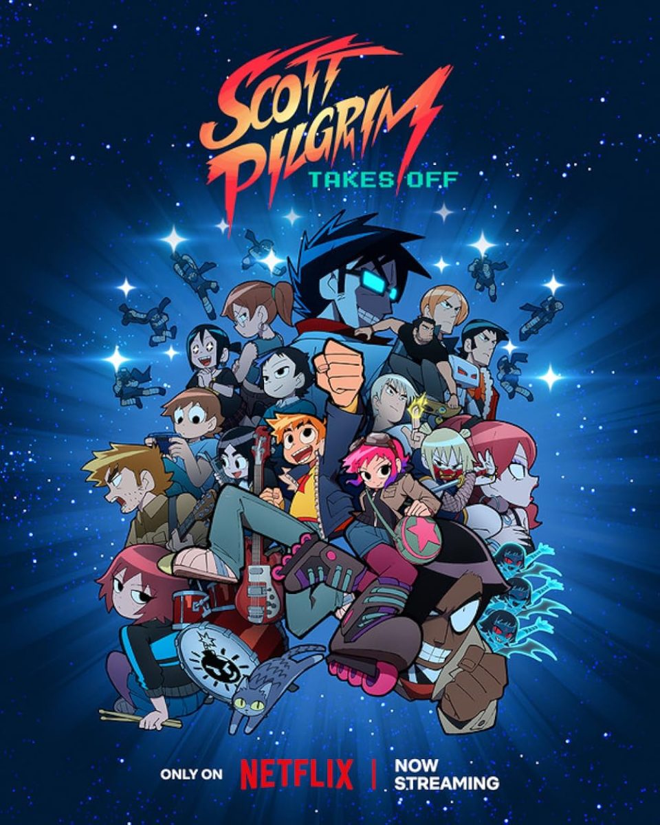 A main poster of the newly released Scott Pilgrim Takes Off series.