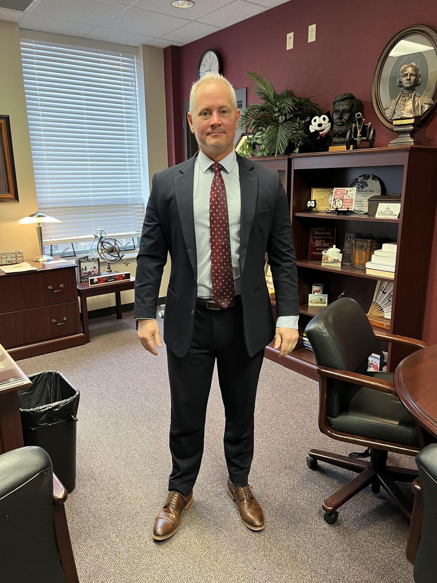 LHS principal Matt Jones used to wear a suit to school five days a week. These days, Jones is a little bit more laid back. 