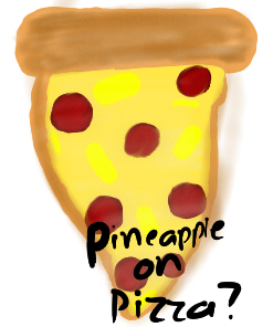 This cartoon represents pineapple of pizza