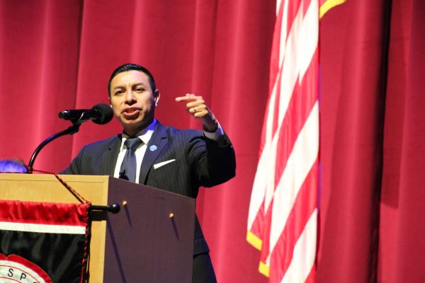 Diego Morales the Secretary of State attended the Good Government Day at Logansport High School. 
