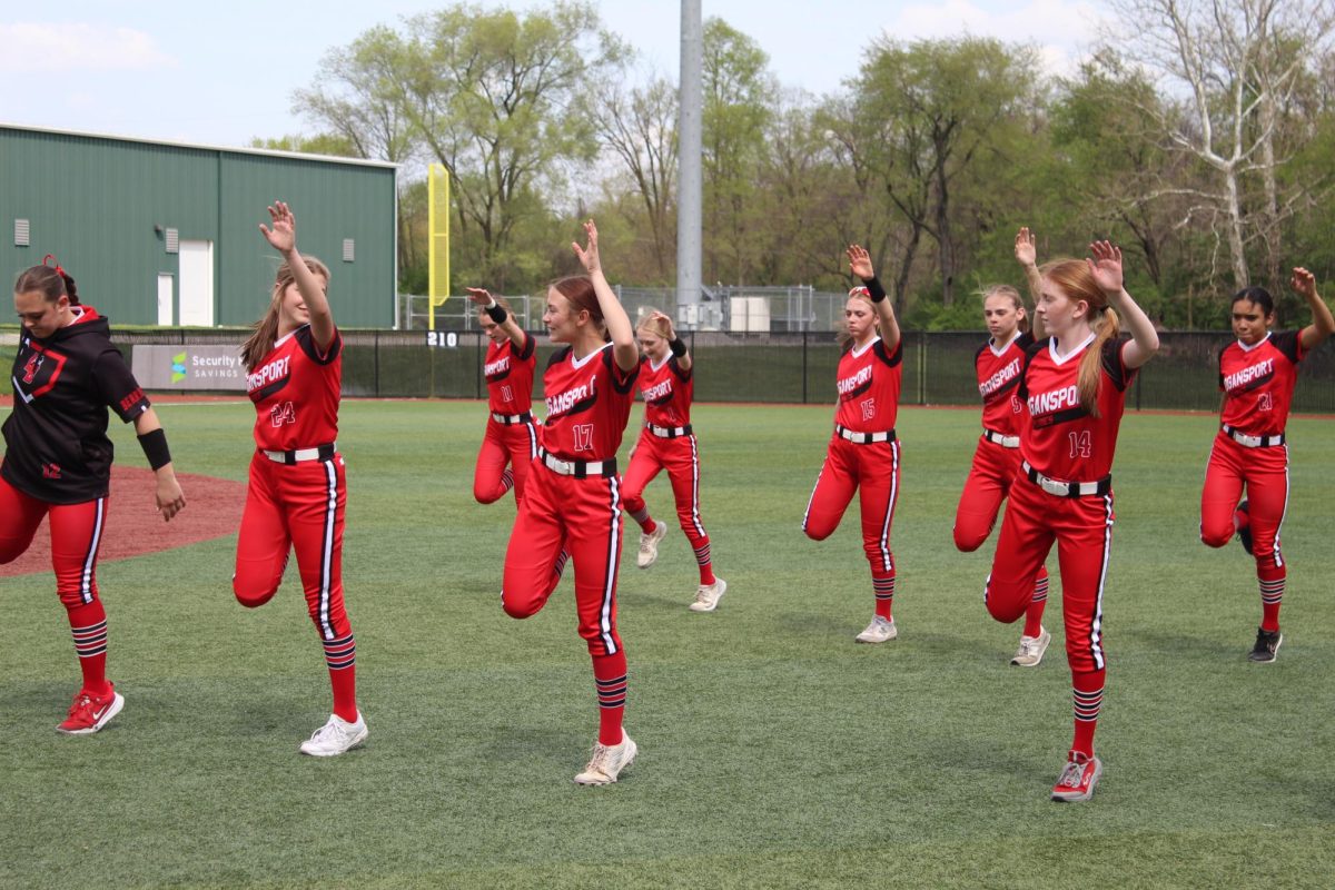 The team warms up before a game.