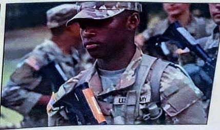 A National Guardsmen stands during basic training at Fort Jackson in South Carolina. (Courtesy of Angel Buenaventura)