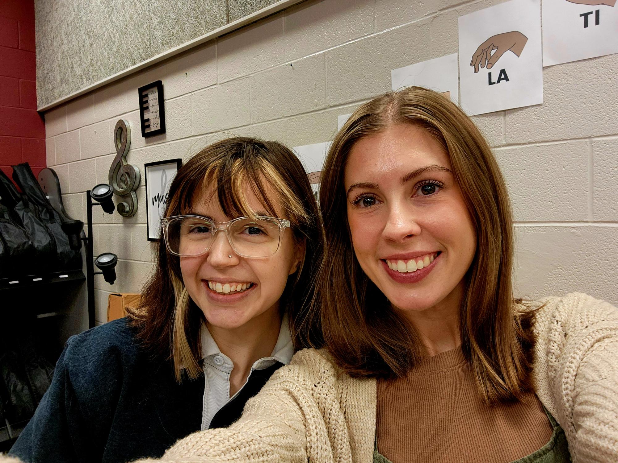 Angela Ticen and Emily Pancake, LHS Choir Directors. Both of these women play a hand in helping our All-State Honor Choir members. (Courtesy of Emily Pancake).