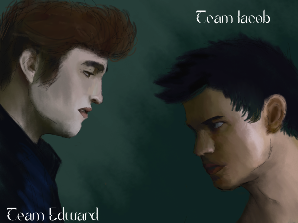 Edward and Jacob have had many scenes where they ended up in a stare down, ready to fight.