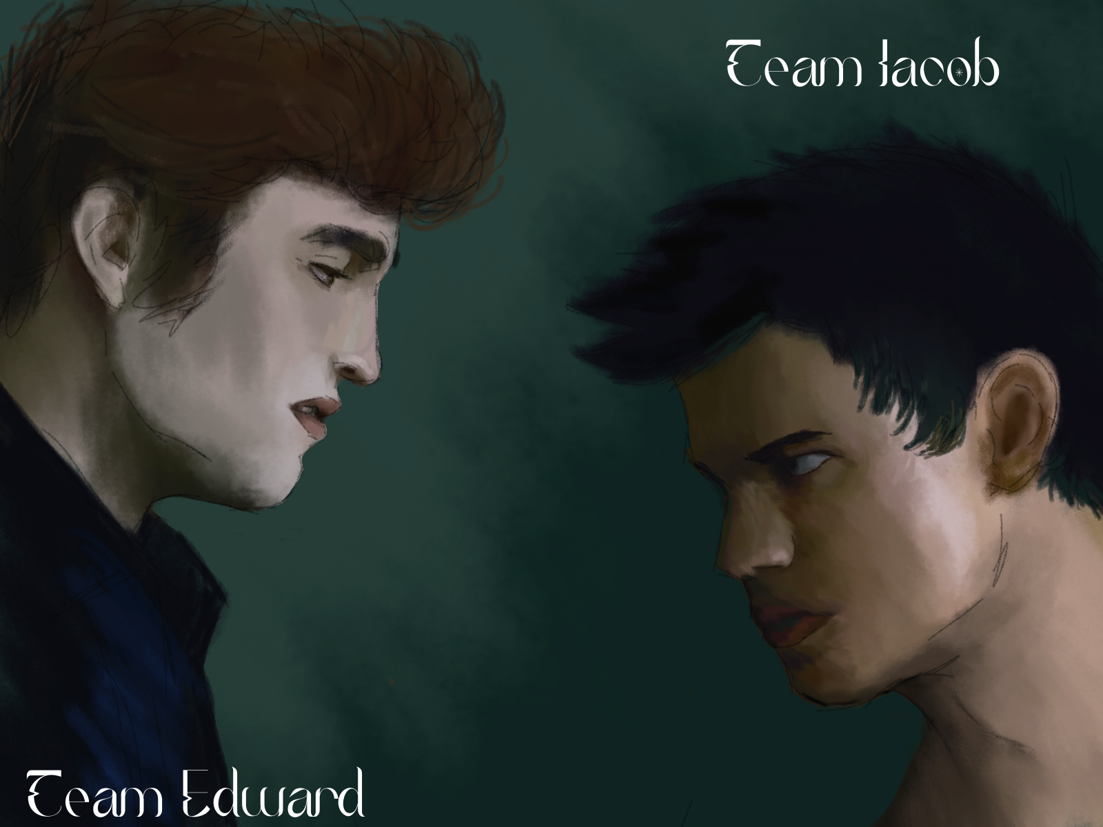 Edward and Jacob have had many scenes where they ended up in a stare down, ready to fight.