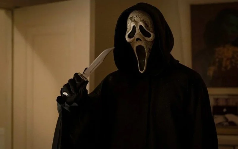 The latest movie of the "Scream" series is "Scream 6" with the Ghostface killer. (Paramount Pictures.)