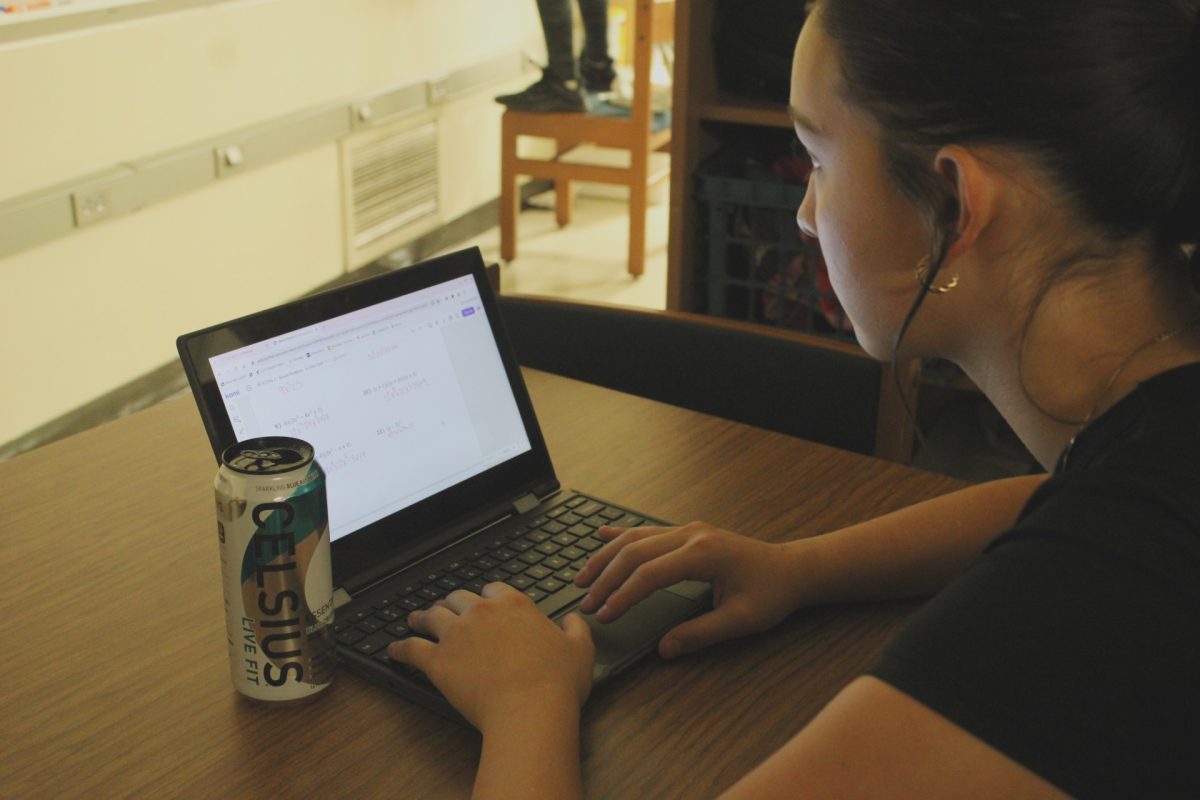 Junior Maeda Bradbury requires her daily energy drink to support her strenuous academic life.