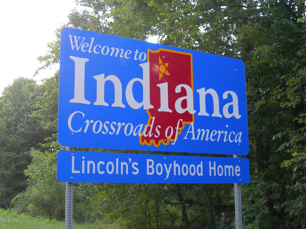 The former "Welcome to Indiana" sign