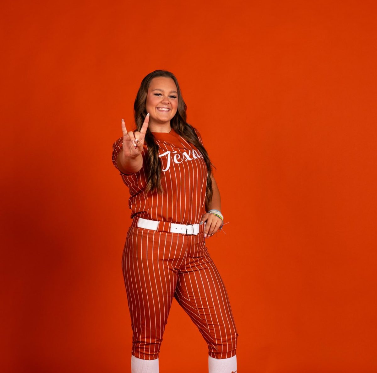 Junior Brooklynn Hagerty poses during a photo shoot, showing her commitment to Texas. (Courtesy of Brooklynn Hagerty)