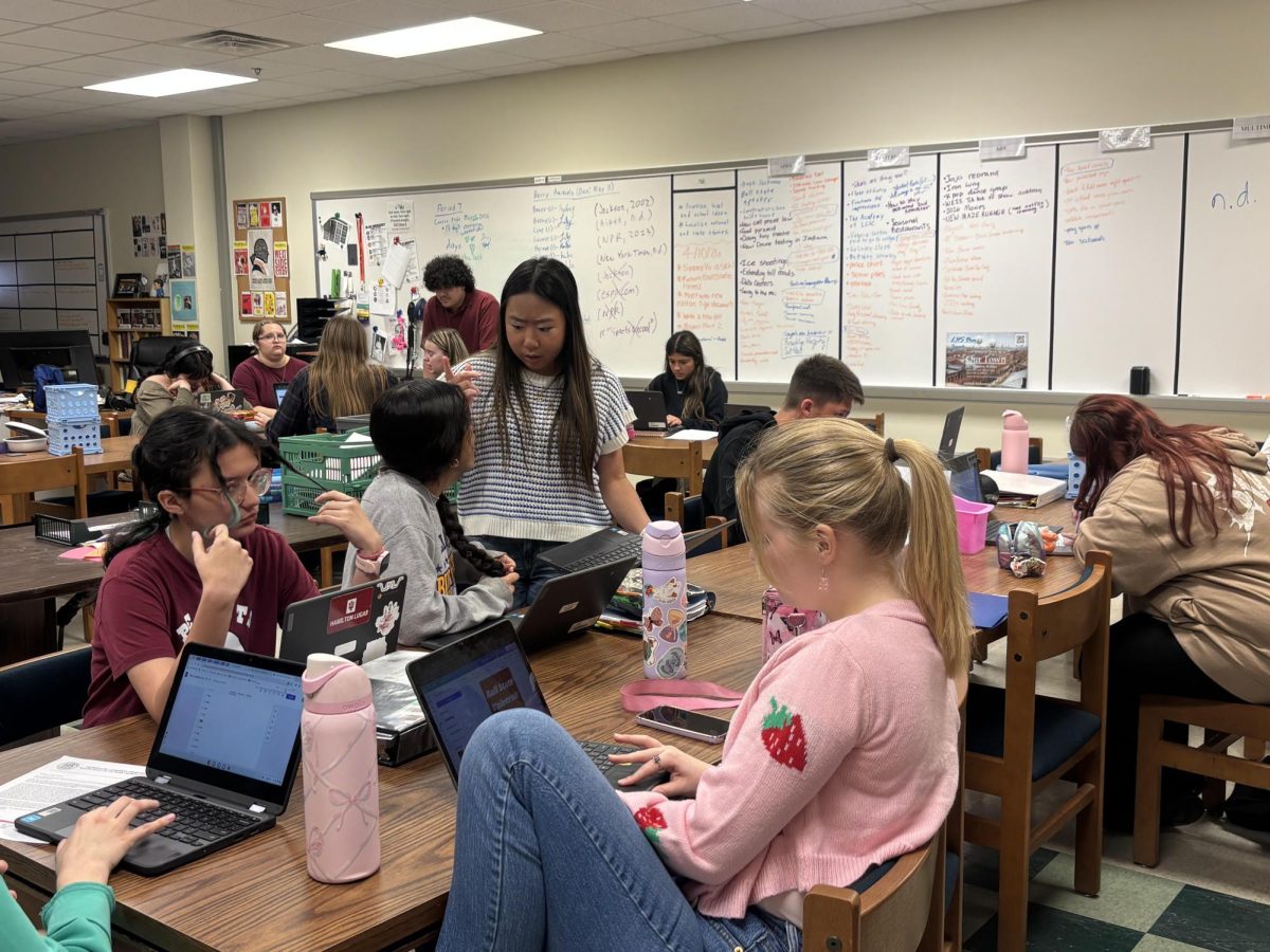 Photo of Magpie classroom hard at work, and communicating and connecting with each other as a team.