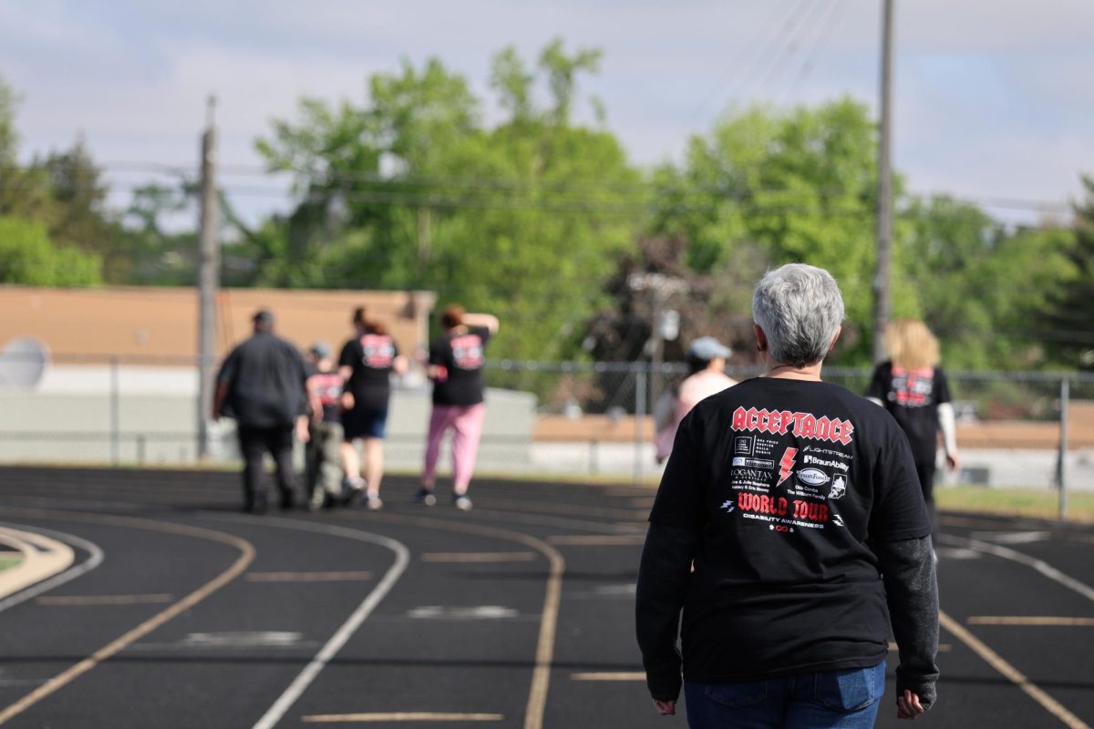 Director of Special Education Lyndy Szmara wears her "Acceptance World Tour" shirt at the Second Annual disABILITY Walk.